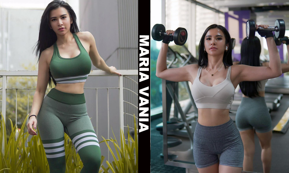 Asian fitness model Maria Vania from Bandung, Indonesia